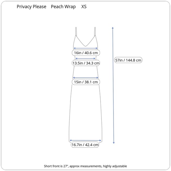 Privacy Please Peach True Wrap Dress Sweetheart Neckline Chiffon Extra Small XS - Picture 14 of 15